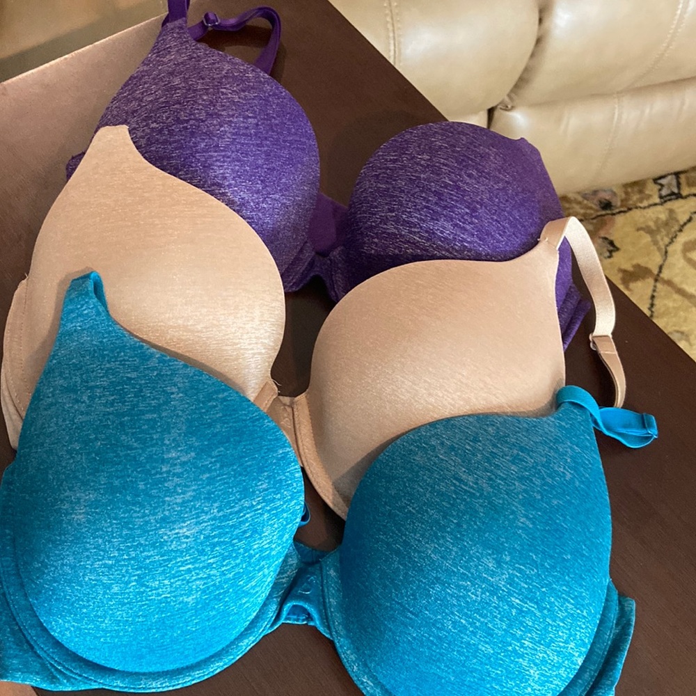 BUNDLE 3 Victoria’s Secret “Padded Perfect Coverage” size 34D